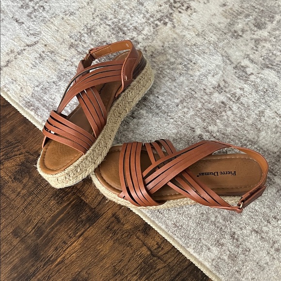 Pierre Dumas Shoes - Pierre Dumas Tan Strappy Espadrille Platform Sandals